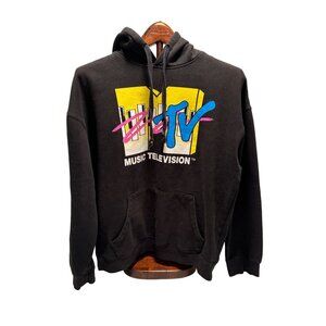 MTV Hoodie Size XS Music Television Sweatshirt Black